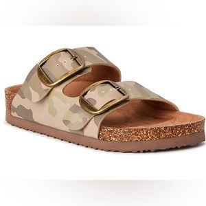 Time And Tru Slides Camouflage Slip On Sandals Size 6 Womens New